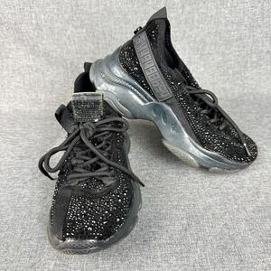 Steve Madden Maxima-R MAX110S1 Sneakers Women 5.5 Black Rhinestone Running Shoes